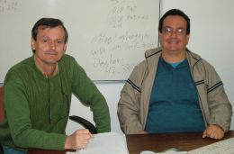 Os professores Brondani e Alves Filho revelam que o cruzamento em bovinos de corte, quando bem trabalhado, incrementa o agronegócio. Créditos: Arquivo pessoal