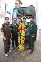Valderi Junior, Jober de Souza e José Carlos Pereira trabalham como socorristas. Créditos: Andrewes Pozeczek Koltermann