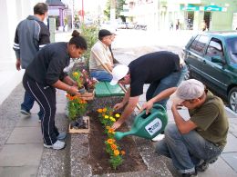 O projeto rende frutos e todos arregaçam as mangas em prol da sustentabilidade. Créditos: Assessoria de Imprensa da Prefeitura Municipal